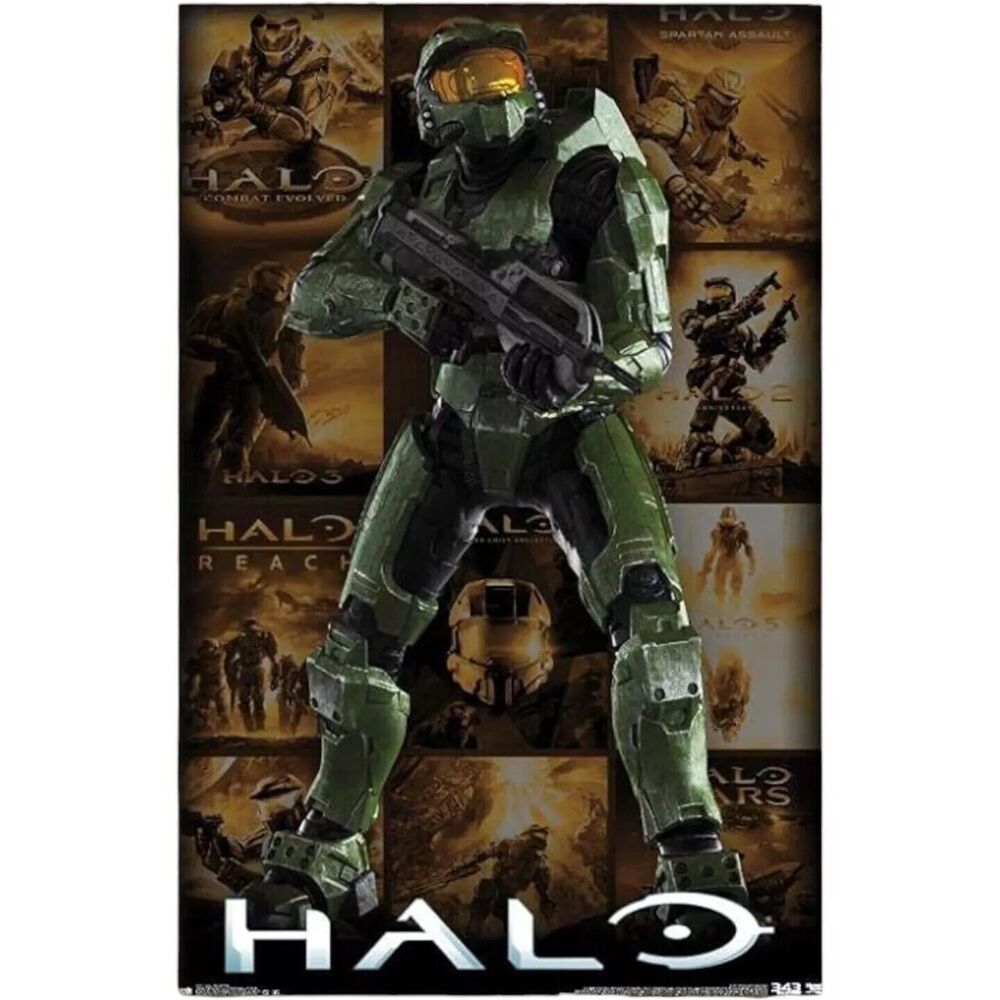 Halo Poster 2014 *PARTIALLY OPENED* Master Chief  22.5" x 34" Combat